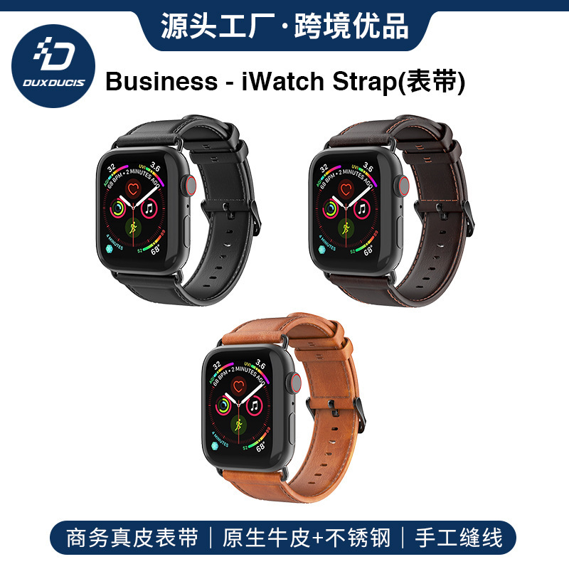 Apple Watch Strap Suitable for Iwatchs10 Watch Applewatchs11 Business Leather Strap Universal Cross-Border