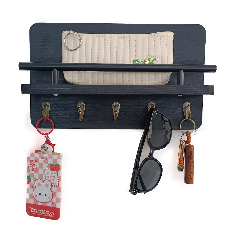 Amazon sala de estar colgante de madera pared colgante de pared estante de almacenamiento colgante de llaves de puerta de entrada marco de madera