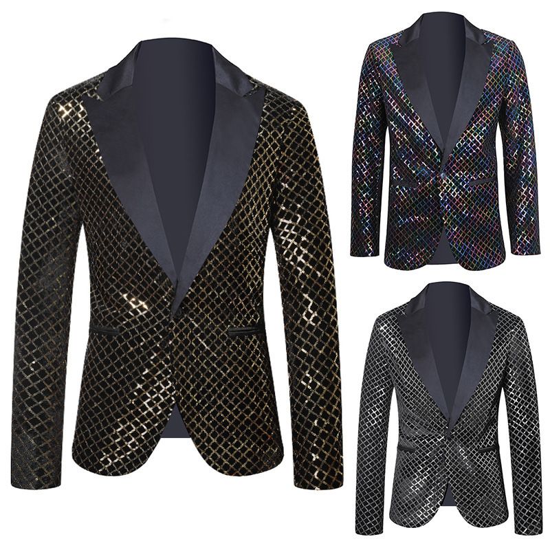 Men's Clothing Autumn Fashion Men's Sequined Beaded Suit Jacket Size Style Proxy Purchase For Formal & Casual_voghion.com