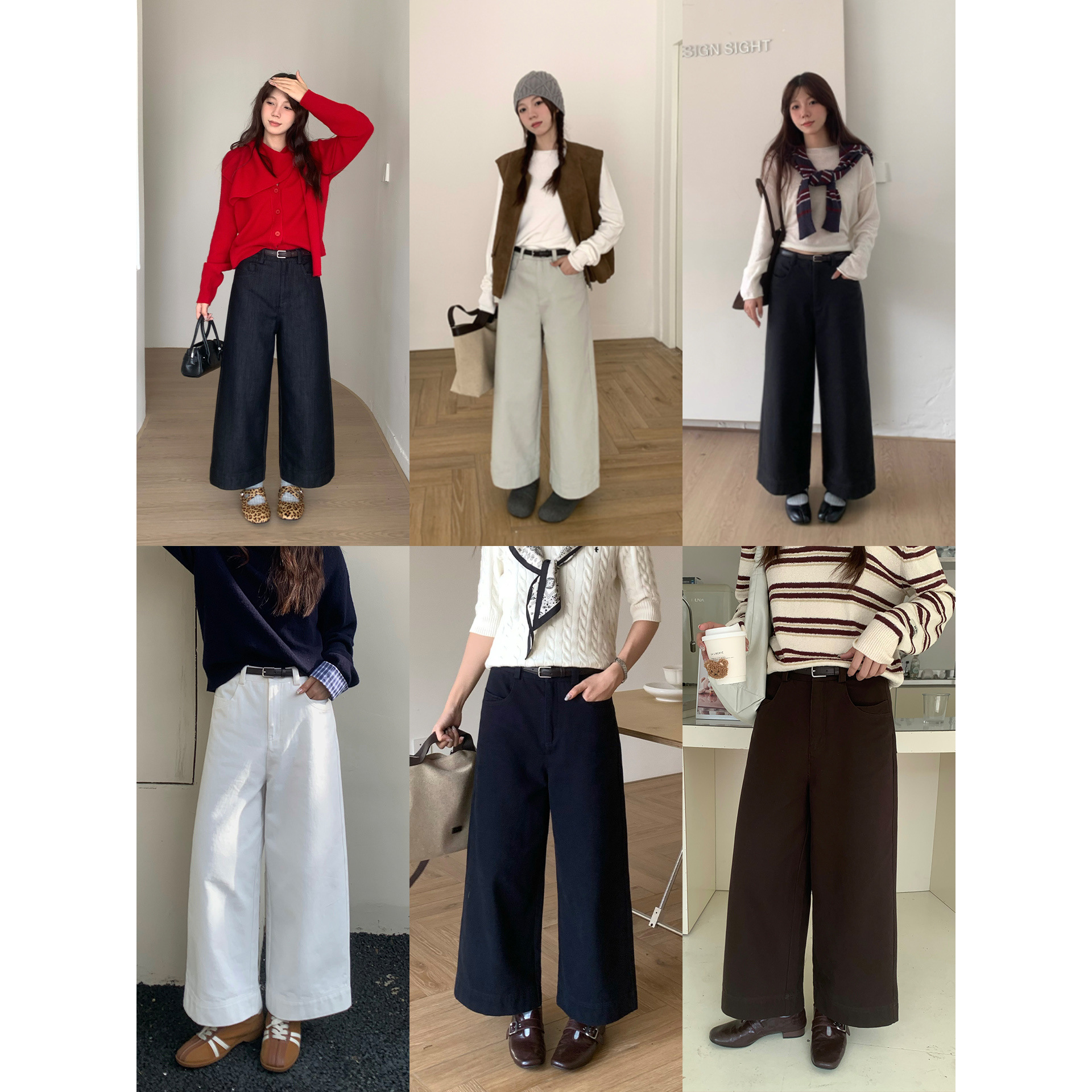 ICC「爆款延续」加厚抓绒底简约显瘦直筒九分休闲裤女十三行0708A