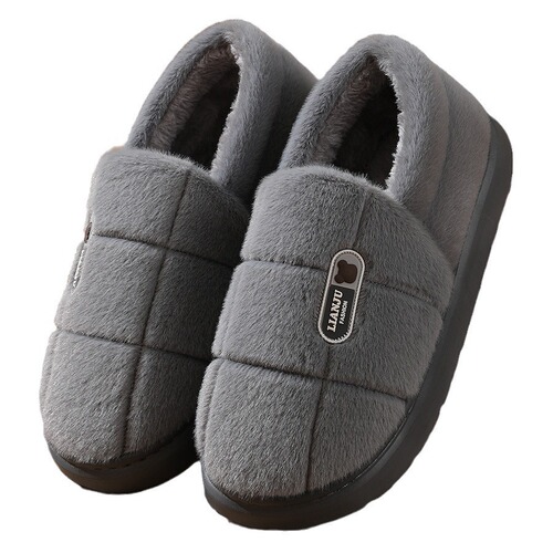 New men's large size winter cotton slippers with warm and thick soles, available in sizes 45, 46, 47, 48.
