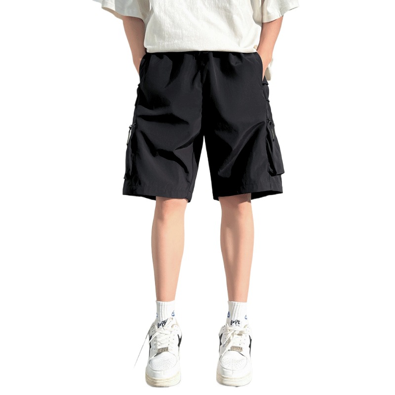 Workwear Short Pants Men Summer Ice Silk Thin Disposable Quick-Dry Five-Finger Casual Pants For Men Outerwear Sports Mid Pants