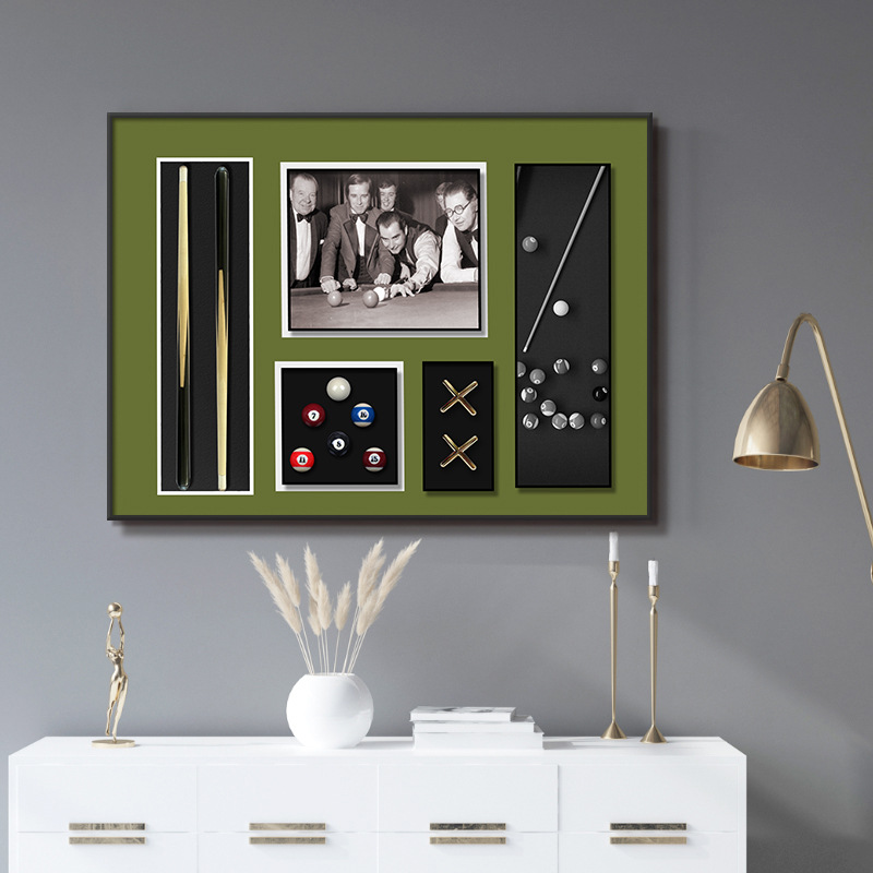 Pintura de decoración de sala de billar Mural de sala de billar tridimensional Mural de restaurante tridimensional Pintura colgante de billar