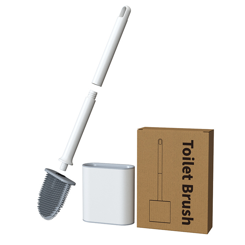 Xiangjia montado en la pared de mango largo cepillo de inodoro con base hogar pegamento flexible traje de cepillo de baño multifuncional cepillo de limpieza de inodoro