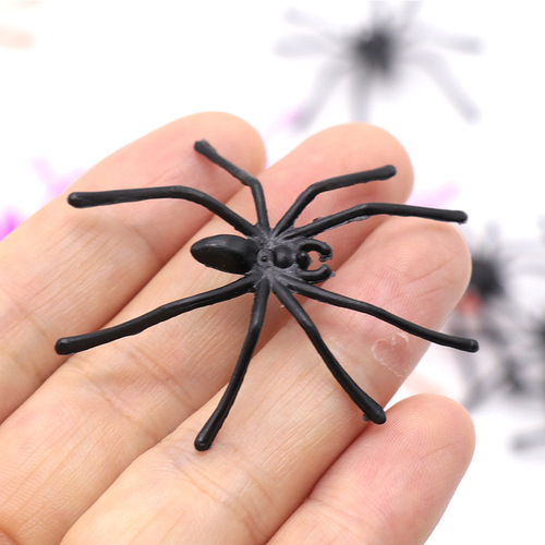 Simulated little spider, long-legged spider, Halloween small toy set, trick black spider plastic trick toy
