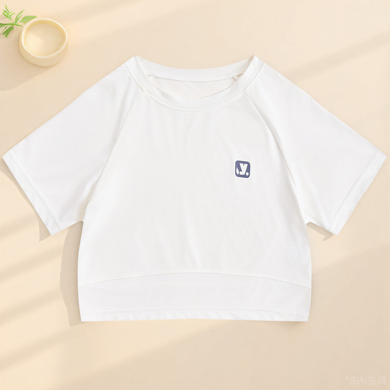 女の子の速乾性スポーツスーツ、夏の女の子のバドミントントレーニングスーツ、子供用半袖パンツとスカート、中型および大型の子供用アウトドア服