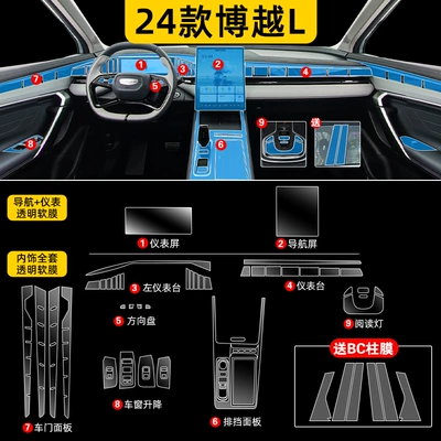 24 Geely Boyue L Interior: Car interior film - 24-boyue-l-full-set-hydrogel-film-navigation-instrument-hydrogel-film