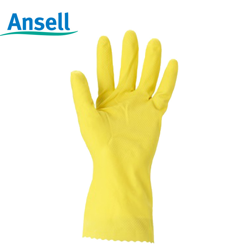 安思尔 87-650天然橡胶工业家务清洗清洁防化手套化学品处理手套b