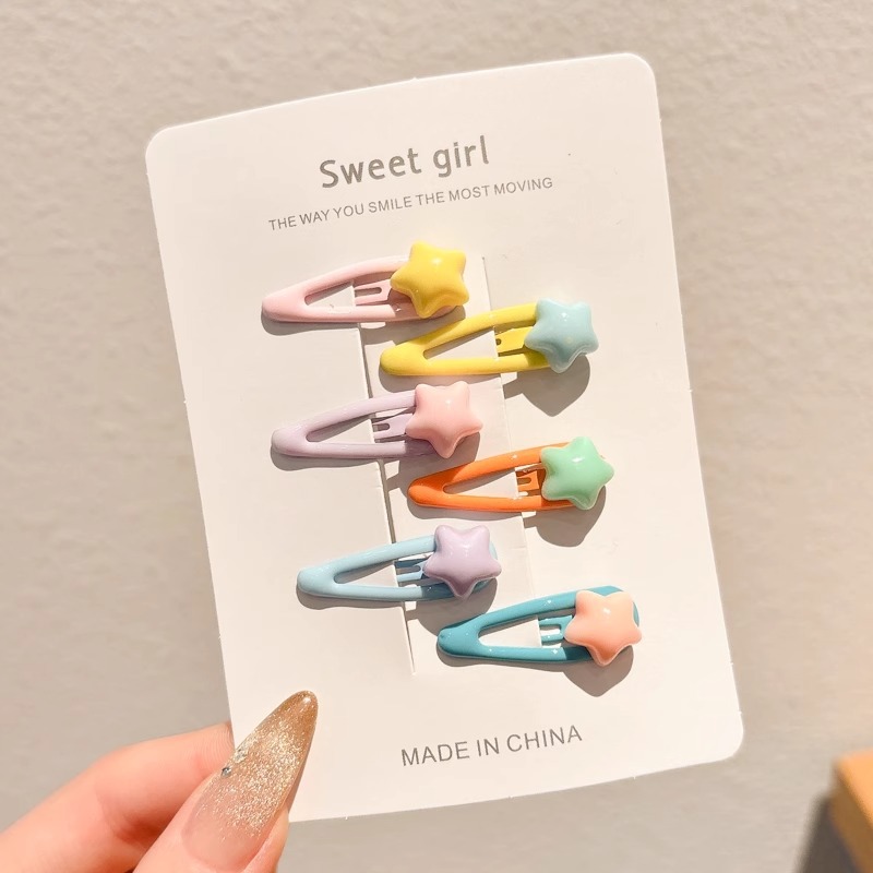 Niños clips de cabello de color lindos clips de cabello de pestaña de lado pequeño clips de cabello bebé no daña tarjeta de cabello