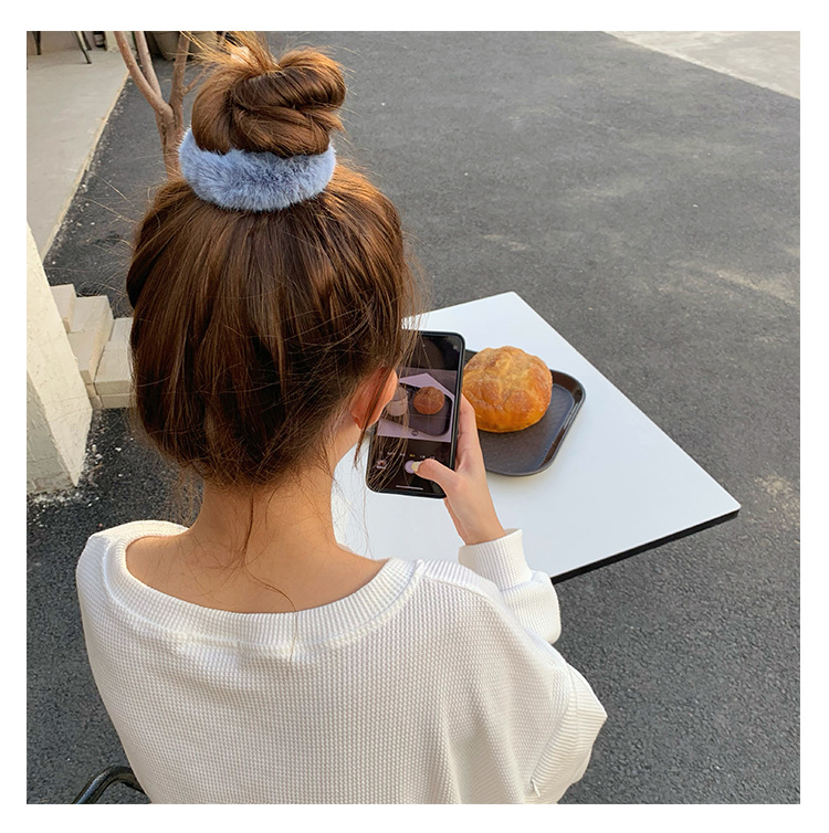 Cerchio per capelli in peluche, corda per capelli, carina, dolce, corda per la testa, semplice, tutto, fascia elastica alta_voghion.com