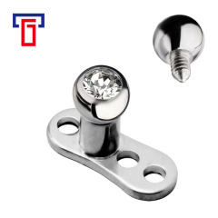 G23鈦鈦合金鋯石鎖骨針埋釘埋骨釘皮膚釘純鈦人體穿刺飾品