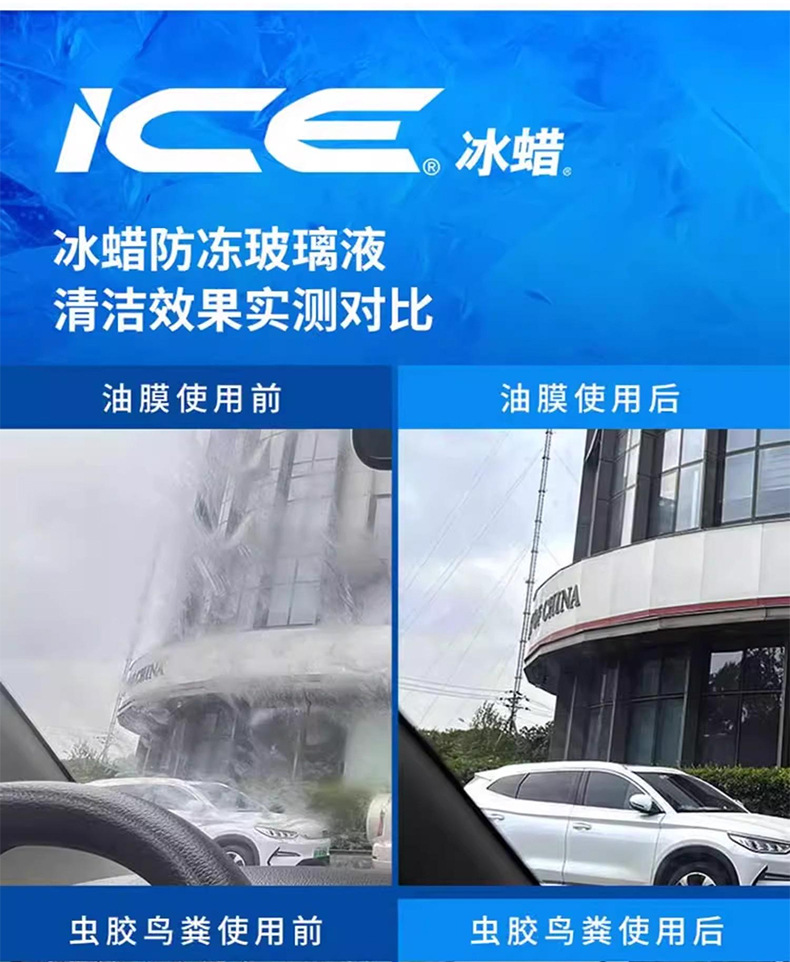 Wholesale Automotive Glass Cleaner with Ethanol Formula, Powerful Stain Remover, Removes Insect Residue and Oil Film, Summer Wiper Fluid, Specialized for High-End Cars