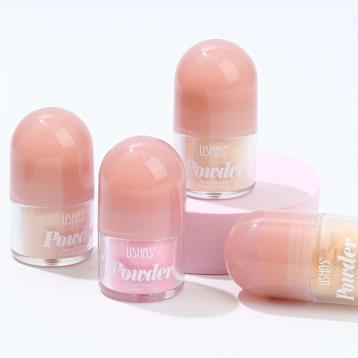 USHAS polvo spot transfronterizo de Europa y Estados Unidos, protector fino, controlador de aceite duradero, impermeable, antitransor, aclarador de piel UF023