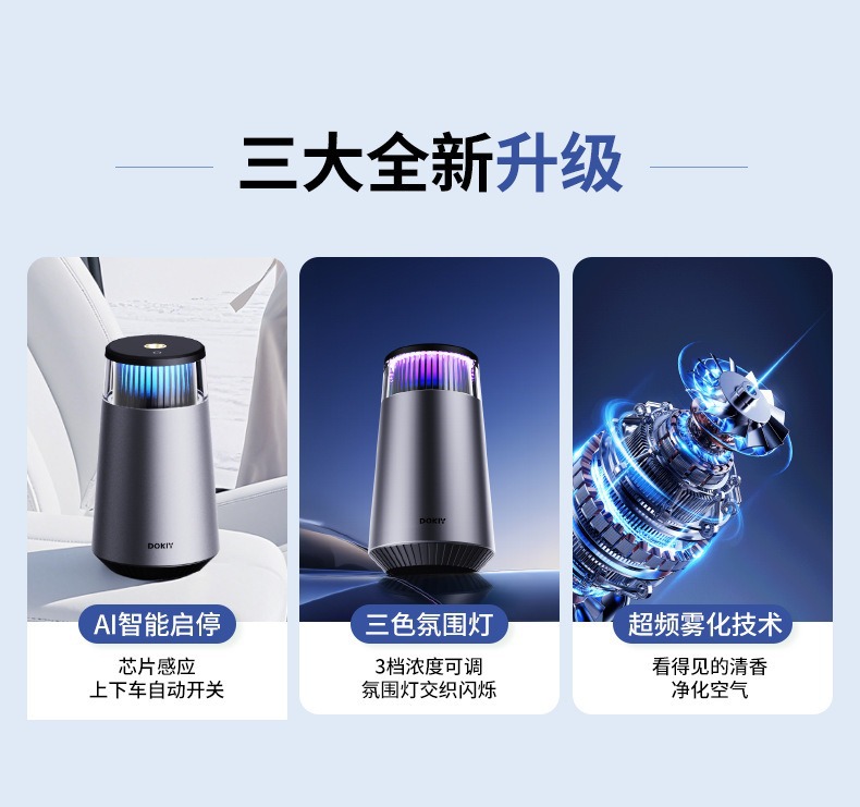Dokiy New Car-Mounted Smart Aromatherapy Machine, Automatic Fragrance Spray, Car Gift, Long-Lasting Deodorizing Perfume