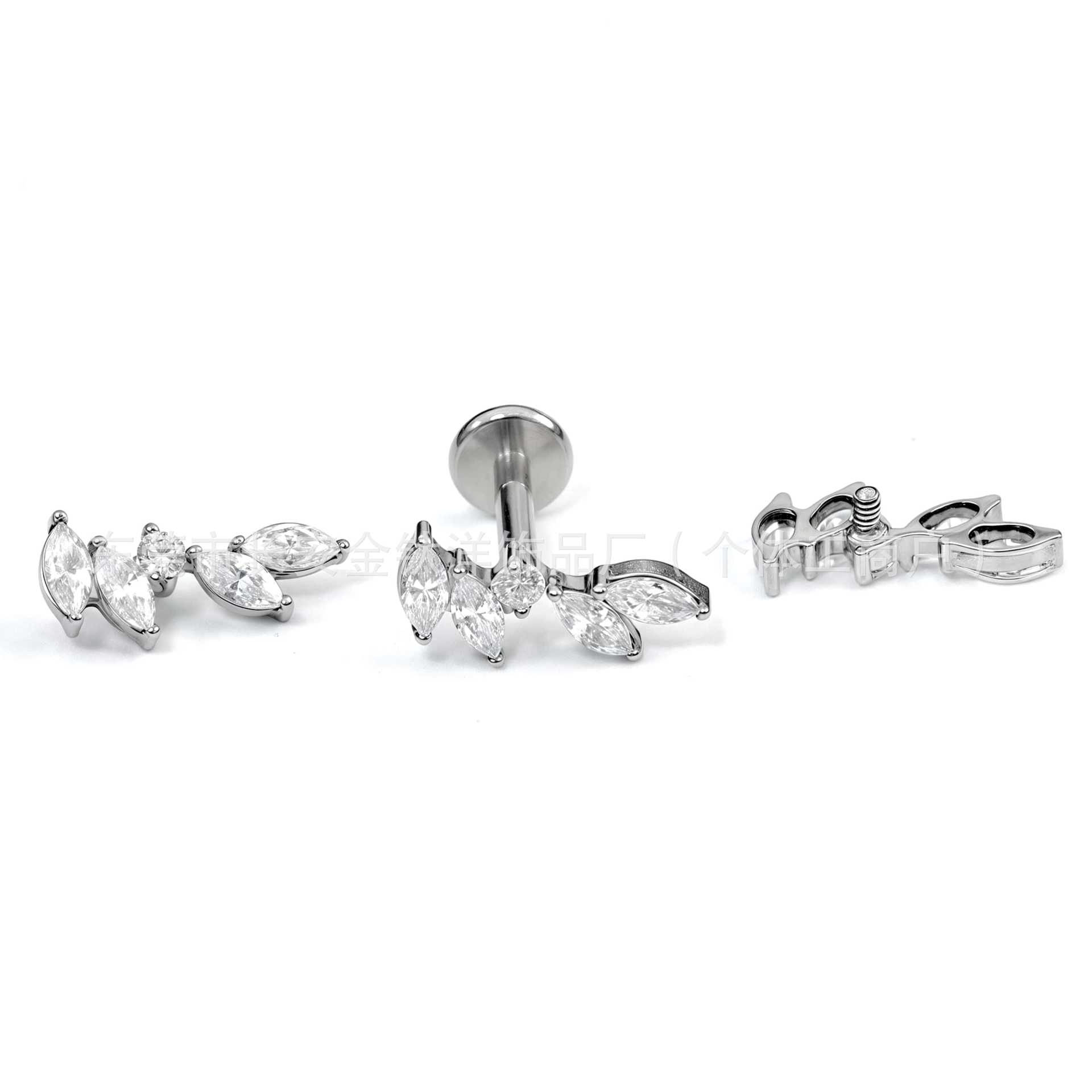 Pointed titanium steel lip stud product view