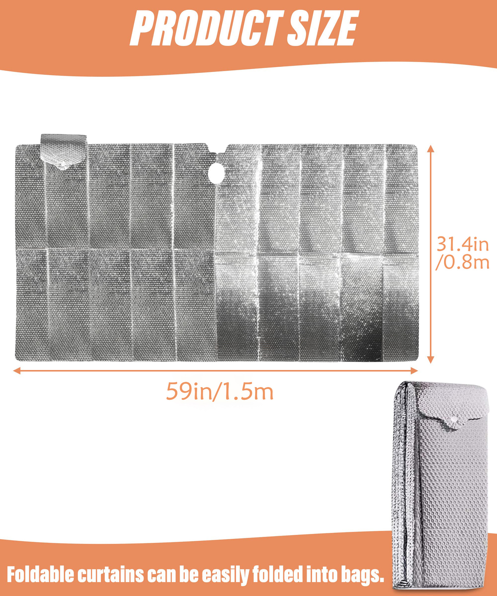 Convenient Folding Storage Sun Protection Aluminum Foil Universal Heat Insulation Car Sun Protection Front Sunshade Summer Car Sun Visor