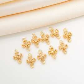 铜包金镀金保色双环链接永恒8字无限爱链接闭口装饰diy手工配饰