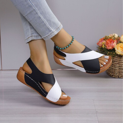 European and American Roman sandals for women, 2024 summer new style, platform thick-soled, suitable with skirts, casual open-toe, versatile beach sandals