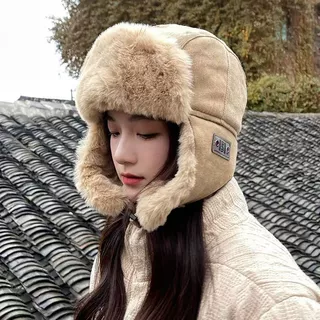 柏雅图帽子女冬季骑行防寒保暖神器骑车防风护耳加绒加厚雷锋帽