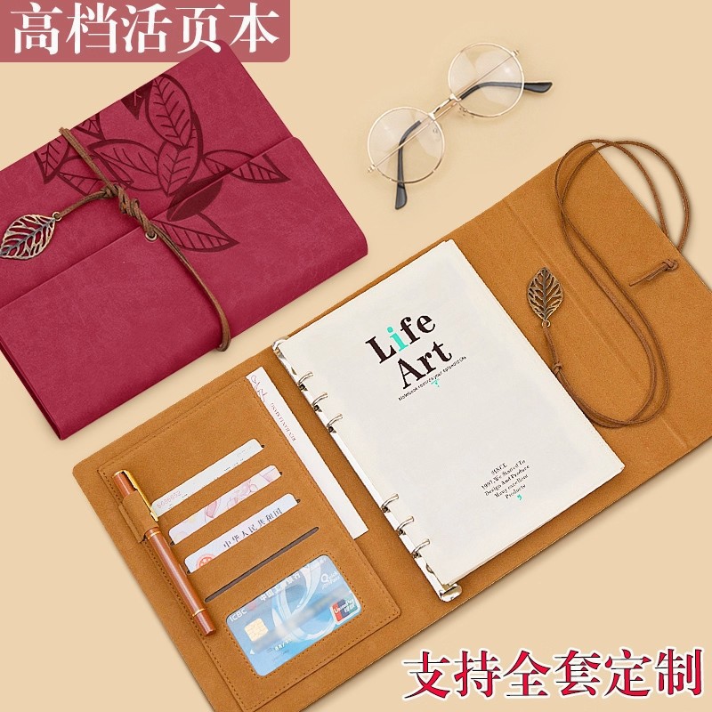 Cuero retro creativo triple plegable cuaderno de cuentas USB caja de regalo DZ puede imprimir logotipo grabado para adultos