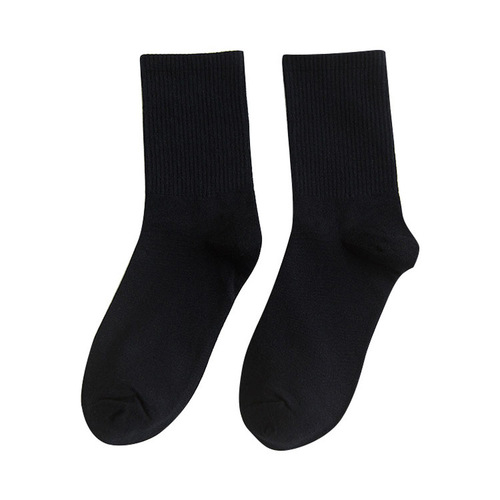 Socks for women, autumn and winter pure cotton mid-calf socks, black and white high elastic sports socks, short socks, low cut shallow mouth boat socks