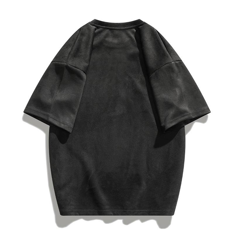 T-shirt à manches courtes en soie de glace américaine marque de mode d'été pour hommes ins vêtements de costume de Couple en daim lâche_voghion.com