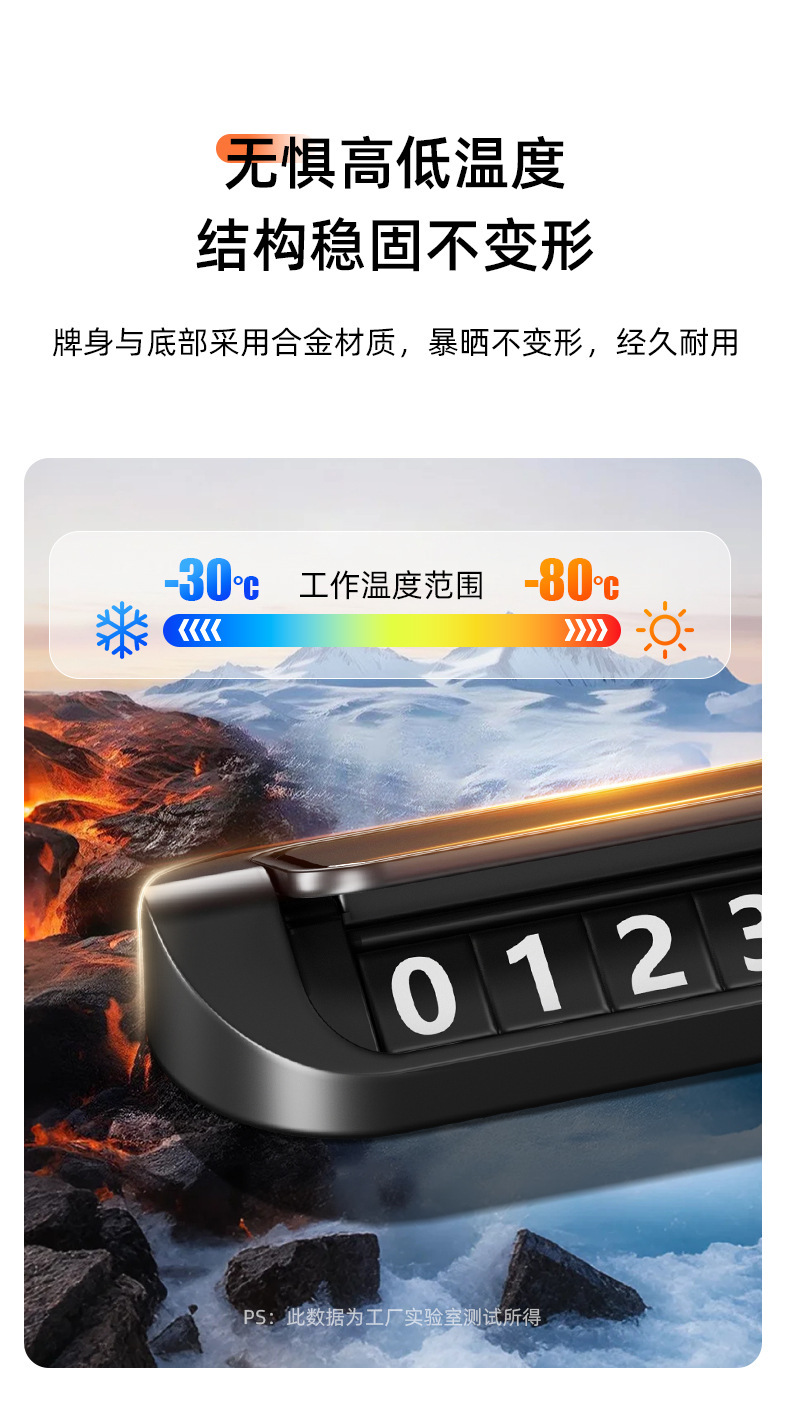 Popular High-End Parking Sign, Macaron Alloy Car Temporary Number Plate, Emergency Telephone Car Parking Moving Number Plate