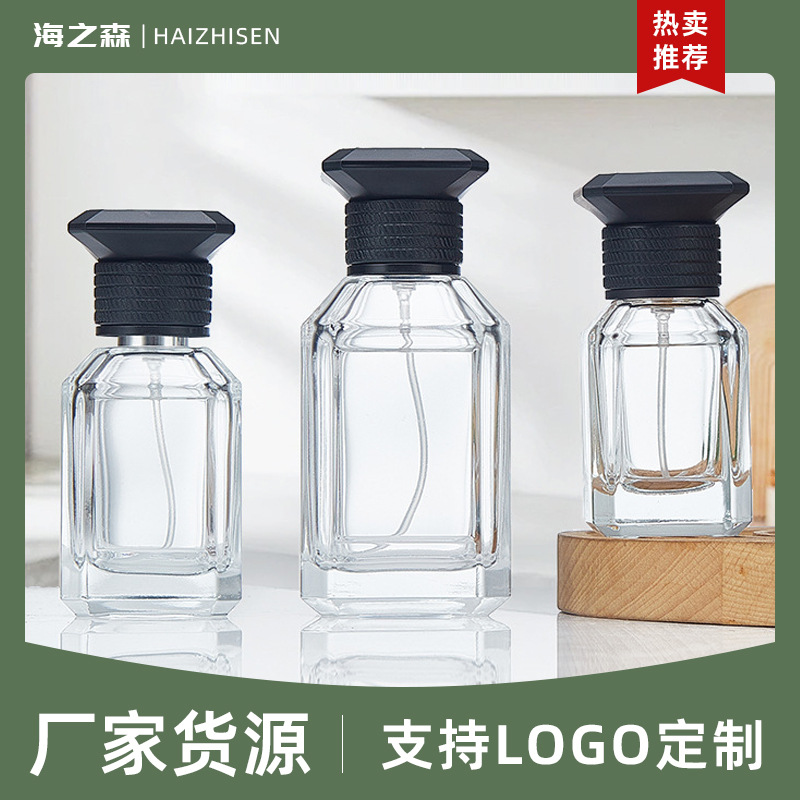 现货批发整套按压卡口香水瓶便携式香水喷雾瓶分装瓶透明空瓶