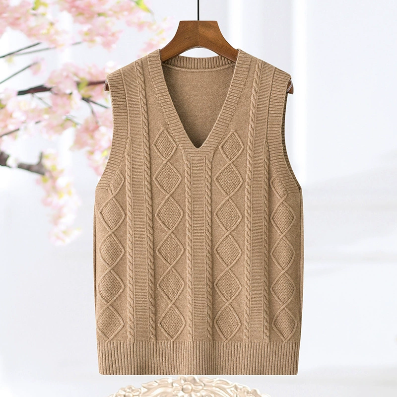 Средний и пожилой женский весенний и осенний свитер нижняя рубашка жилет бабушка тонкий вязаный свитер нижнее белье свободная мама топ