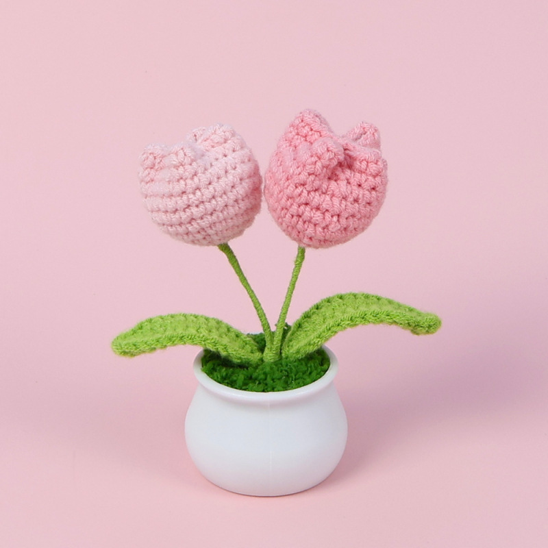 完成品クロスボーダーニットウールひまわり鉢植え造花研究デスクトップ装飾品卒業子供の日の小さなギフト|undefined