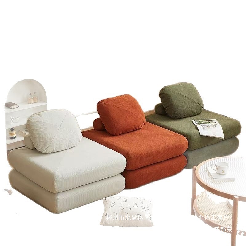 Fábrica directa sofá perezoso bloque de tofu sofá cama pequeña casa dormitorio individual tatami sala de estar tela de limpieza
