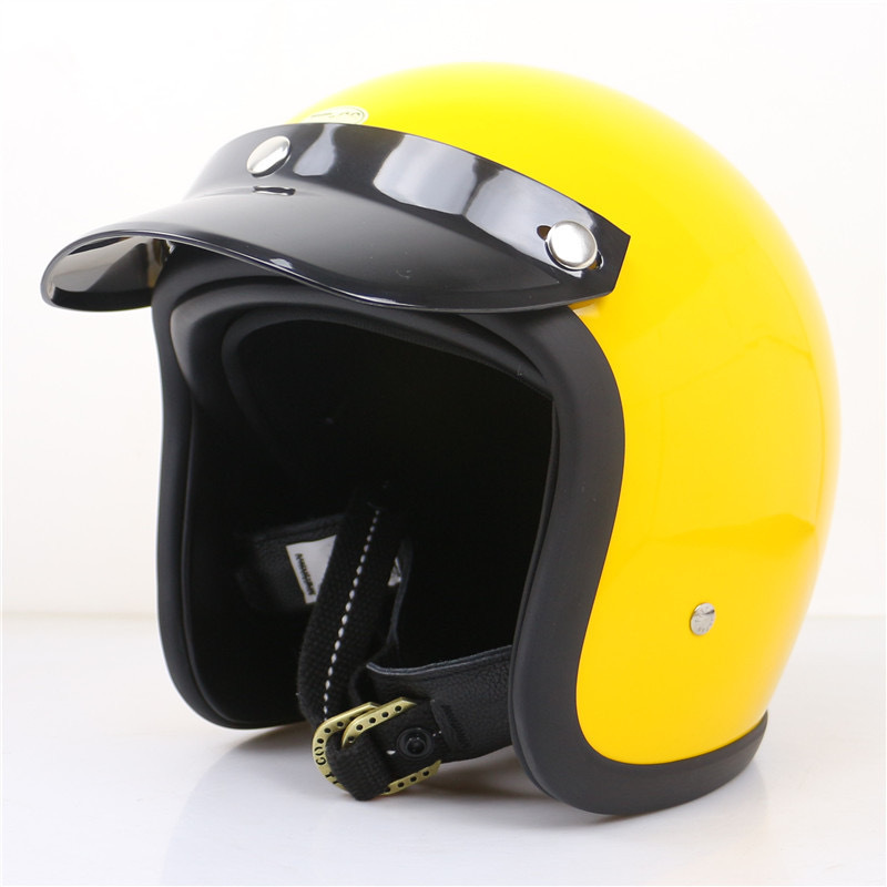 Retro Helmet Brim Visor 3/4 Helmet Brim Motorcycle Half Helmet with Three Buckles Universal Short Brim Sunshade