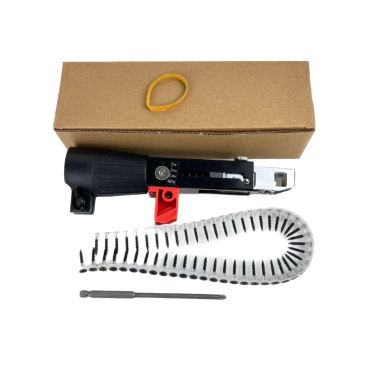 Cadena con tornillo de cabeza de pistola placa de yeso Cadena de tornillo con cabeza de pistola de clavos decoración de carpintería autorroscante pistola de clavos de cadena eléctrica