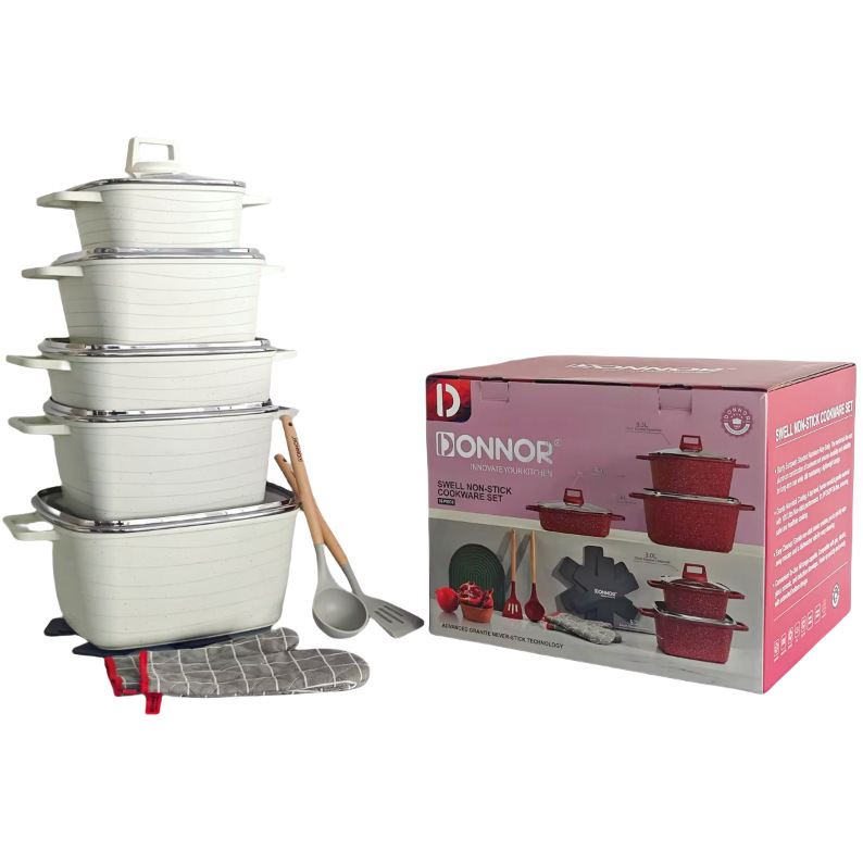 DONNOR ondulado 15 piezas casero antiadherente prensado conjunto de placas de marmol doble chasis placas de platina