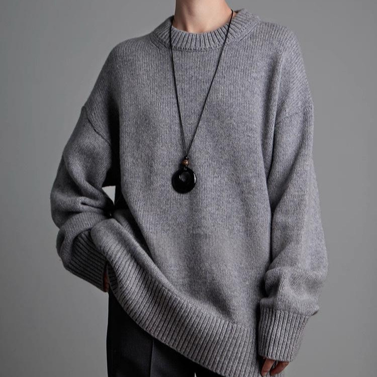 Th* Row Style Heavyweight 650g Merino Wool Ribbed Loose Fit Pullover Wool Sweater for Women