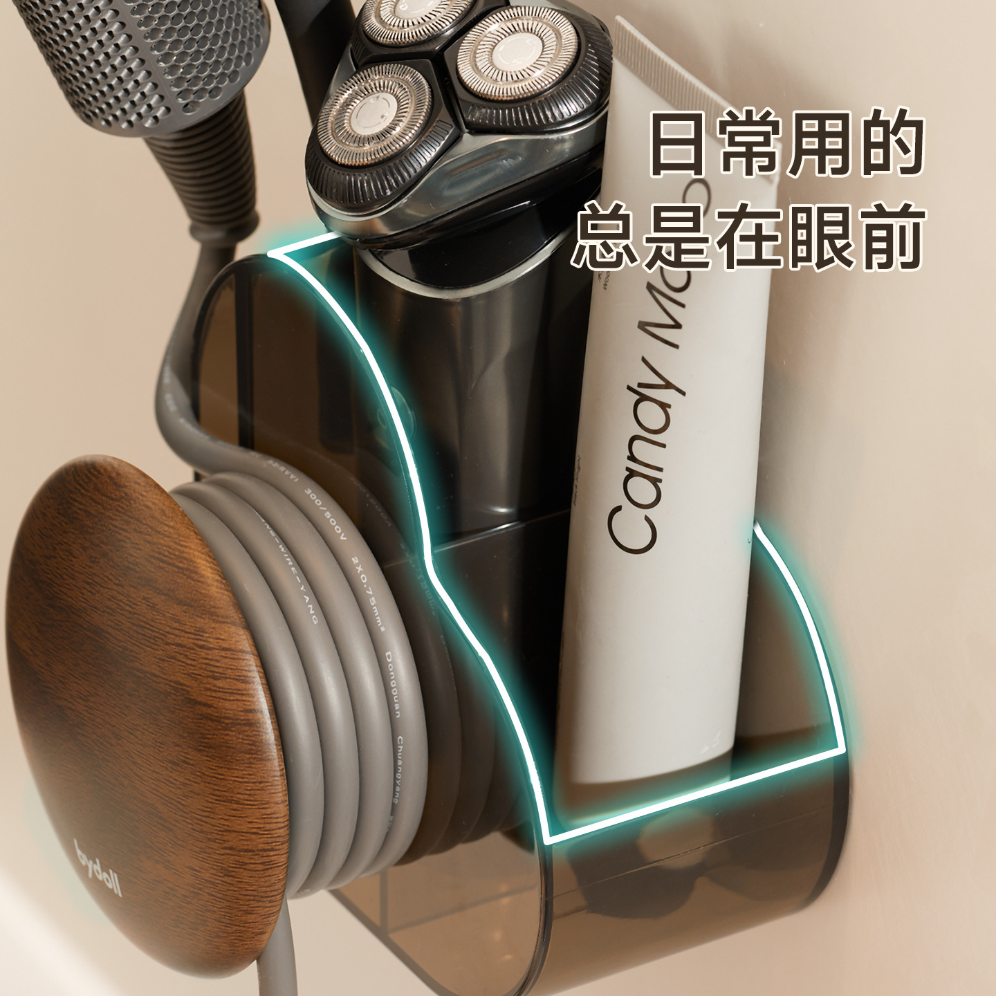 soporte de secador de pelo colgado en la pared estante de almacenamiento sin agujeros perplejos secador de pelo colgante de almacenamiento ventilador colgado en la pared estante de colocación