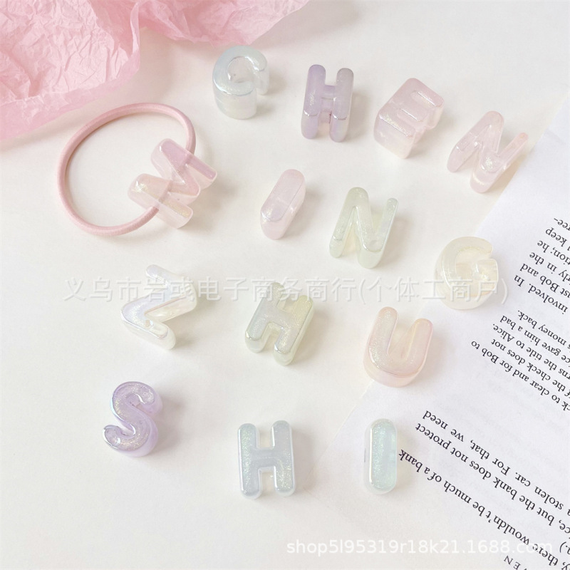 アクリル発光流星 26 英字ストレートホールカラフルなルースビーズファッションジュエリー diy ジュエリーアクセサリー|undefined
