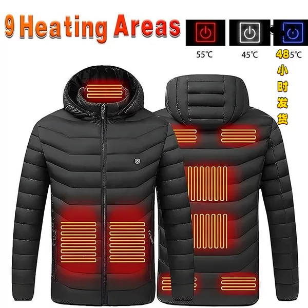 K 46063 Smart Heated Hooded Jacket Intelligent Heating Cotton Jacket