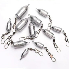 漁具用品不鏽鋼子彈型鉛墜釣魚拋竿鉛墜海竿鉛墜連接器子彈鉛墜