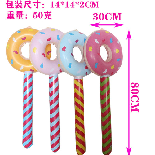 Amazon Cross-border Inflatable Donut Stick New PVC Inflatable Donut Cheer Stick Wholesale Price
