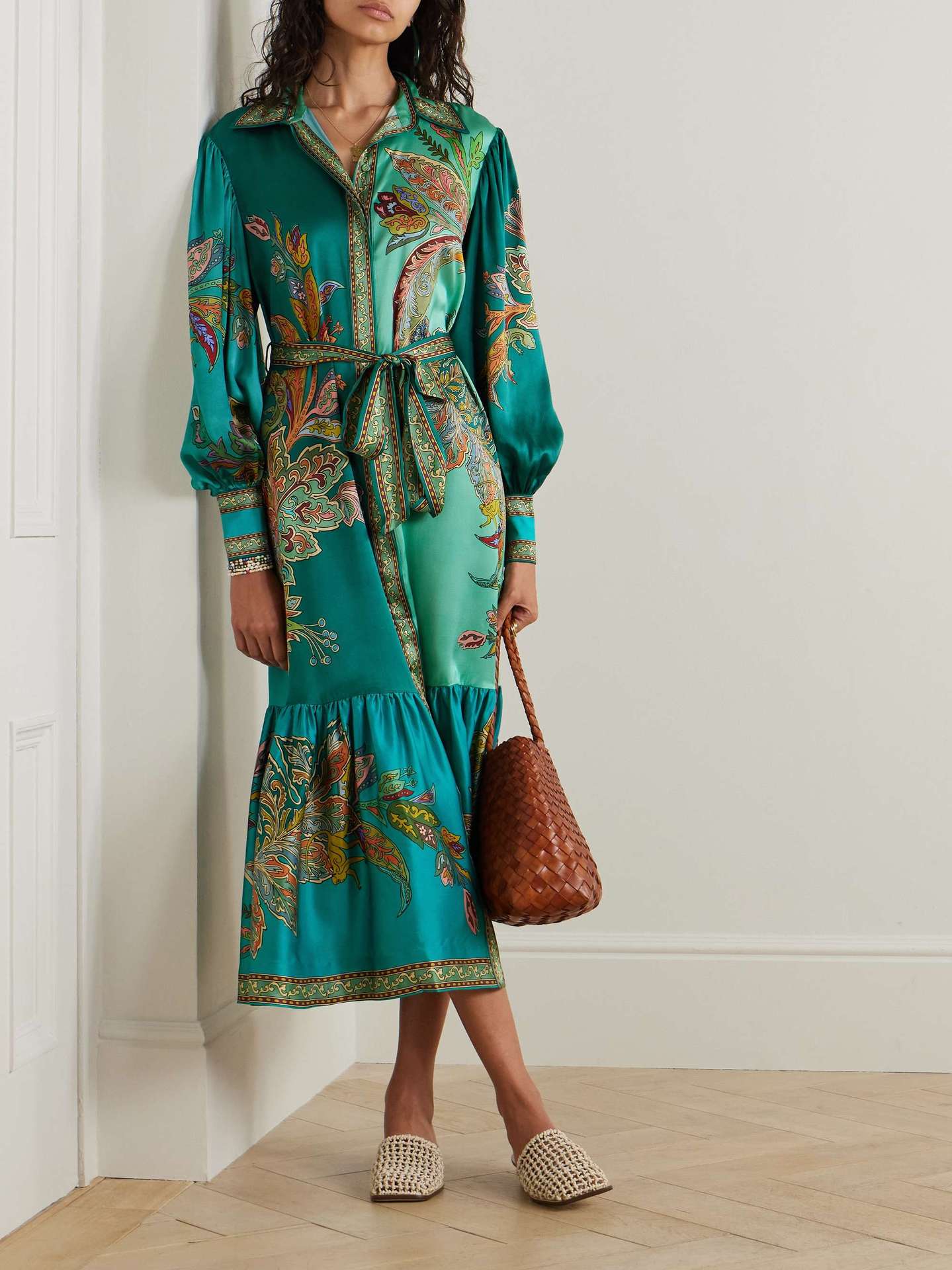 Casual, Holiday Occasion Wholesale Women's Elegant Vacation Plant Casual Holiday Turndown Long Sleeve Regular Dress