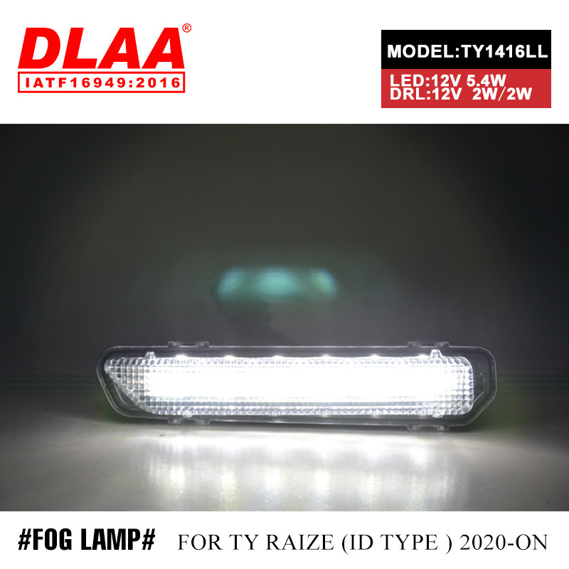 Aplicable a la luz de niebla de Toyota RAIZE, luz diurna de dos colores, conjunto frontal LED, luz de barra de conducción diurna