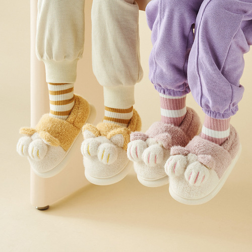 幸福玛丽冬季儿童棉鞋  宝宝保暖男女童家居室内防滑包跟棉鞋批发