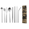 Handheld tableware stainless steel, set, straw, chopsticks, Amazon, 9 pieces