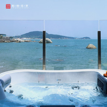 户外庭院spa水疗多人池别墅温泉冲浪恒温加热按摩浴缸民宿泡池