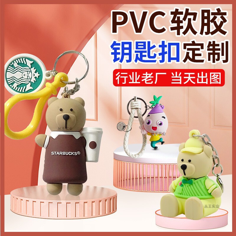 Cartoon Holiday Gift Keychain Custom Pvc Soft Rubber Bear Pendant 3D National Day Doll Ornament Car Key Cartoon Holiday Gift Keychain Custom Pvc Soft Rubber Bear Pendant 3D National Day Doll Ornament Car Key