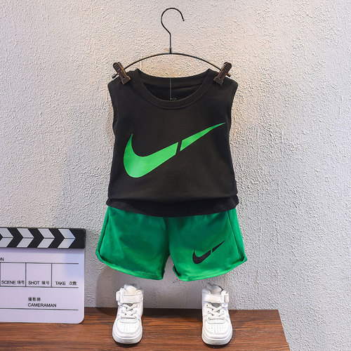 Boy's summer set, thin and stylish 2024 new fashion middle child casual children's two-piece set
