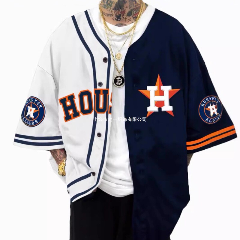 Cross-Border Foreign Trade Hot-Selling American-Style Trendy Baseball Jersey Short-Sleeve Zip-Up Letter Digital Print Training Shirt Competition Top Cross-Border Foreign Trade Hot-Selling American-Style Trendy Baseball Jersey Short-Sleeve Zip-Up Letter Digital Print Training Shirt Competition Top