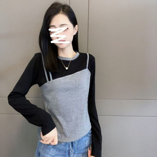 German velvet slim autumn and winter base coat warm coat long sleeve 2024 new solid color all-match top ins