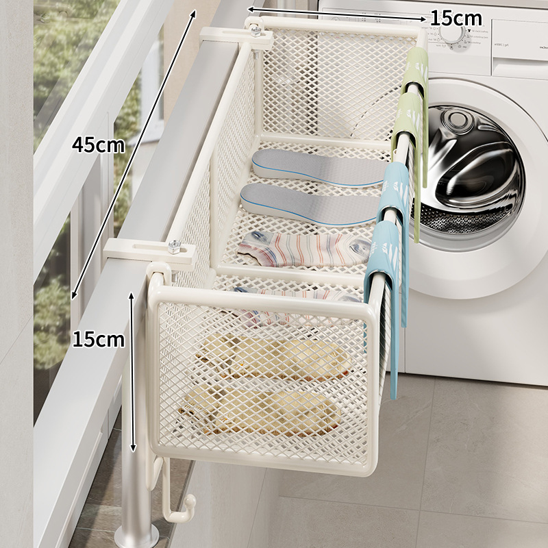Tendedero Colgante de Balcón de Hierro con Gancho Ajustable para Ventana y Barandilla image 14